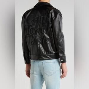 NWOT Diet Starts Monday Can’t Teach Taste Faux Leather Trucker Jacket Size L